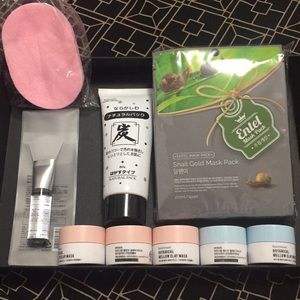 Facial Care Set, clay, charcoal, snail mask